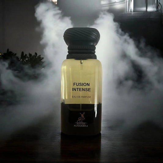 Parfum Fusion Intense de Maison Alhambra - Une fragrance unisexe inspirée de F... Fabulous de Tom Ford. Explorez ce parfum audacieux et luxueux au Maroc sur Sentoria.ma, votre parfumerie en ligne à Casablanca. Parfums unisexes exclusifs disponibles au Maroc.