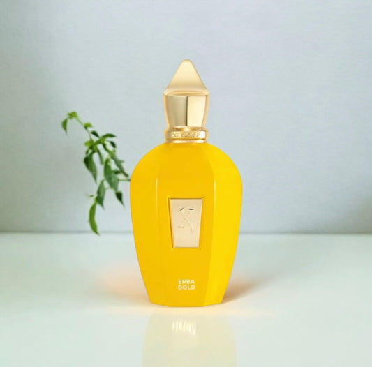 Xerjoff Erba Gold, parfum de niche unisexe aux accords fruités et épicés, disponible en parfumerie Casablanca.