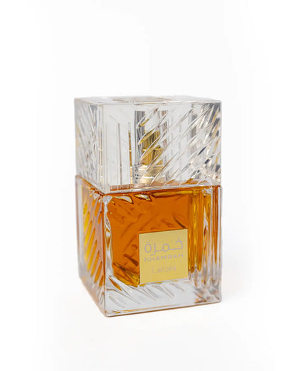 Parfum Khamrah de Lattafa Parfum - Une fragrance unisexe inspirée d'Angels' Share de Kilian. Explorez ce parfum gourmand et chaleureux au Maroc sur Sentoria.ma, votre parfumerie en ligne à Casablanca. Parfums unisexes exclusifs disponibles au Maroc.