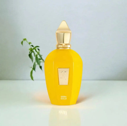 Xerjoff Erba Gold, parfum de niche unisexe aux accords fruités et épicés.