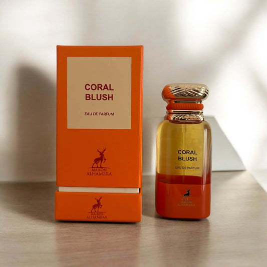 Parfum Coral Blush de Maison Alhambra - Une fragrance unisexe inspirée de Bitter Peach de Tom Ford. Explorez ce parfum au Maroc sur Sentoria.ma, votre parfumerie en ligne à Casablanca. Découvrez des parfums unisexes uniques et envoûtants.